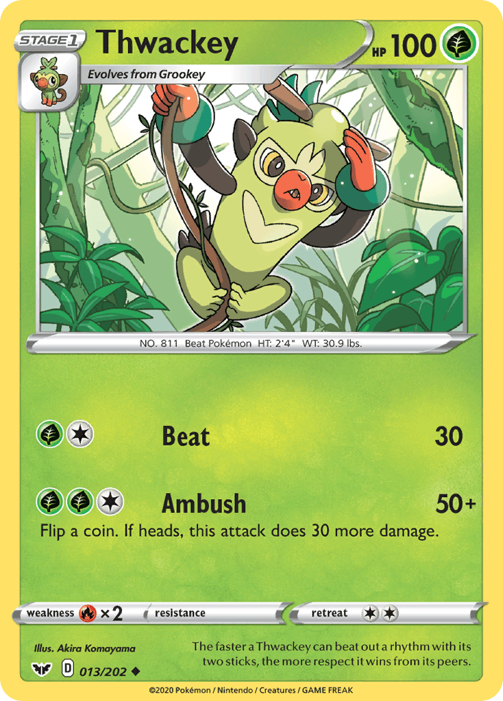 Thwackey 宝可梦 card