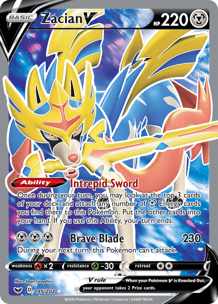 Zacian V Sword & Shield card