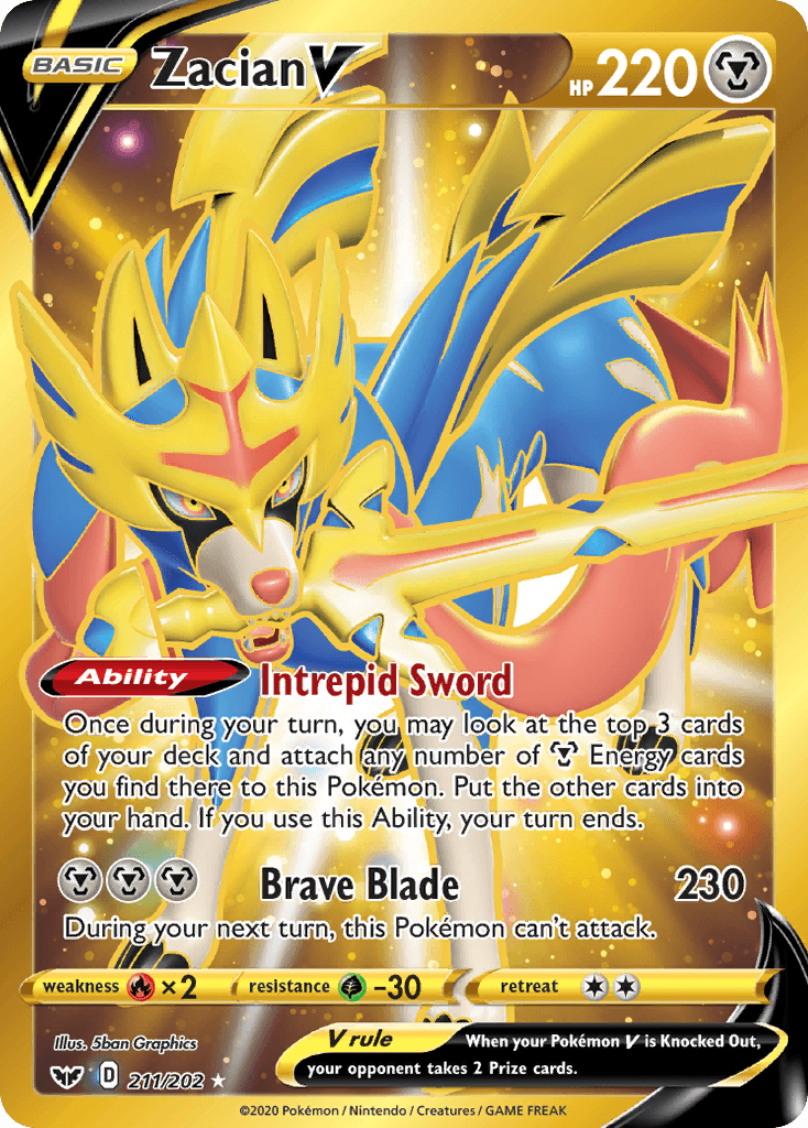 Zacian V Sword & Shield card