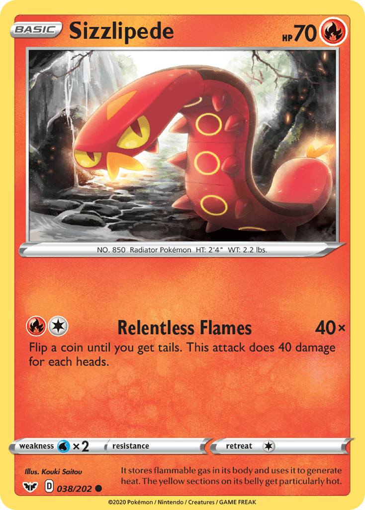 Sizzlipede Sword & Shield card