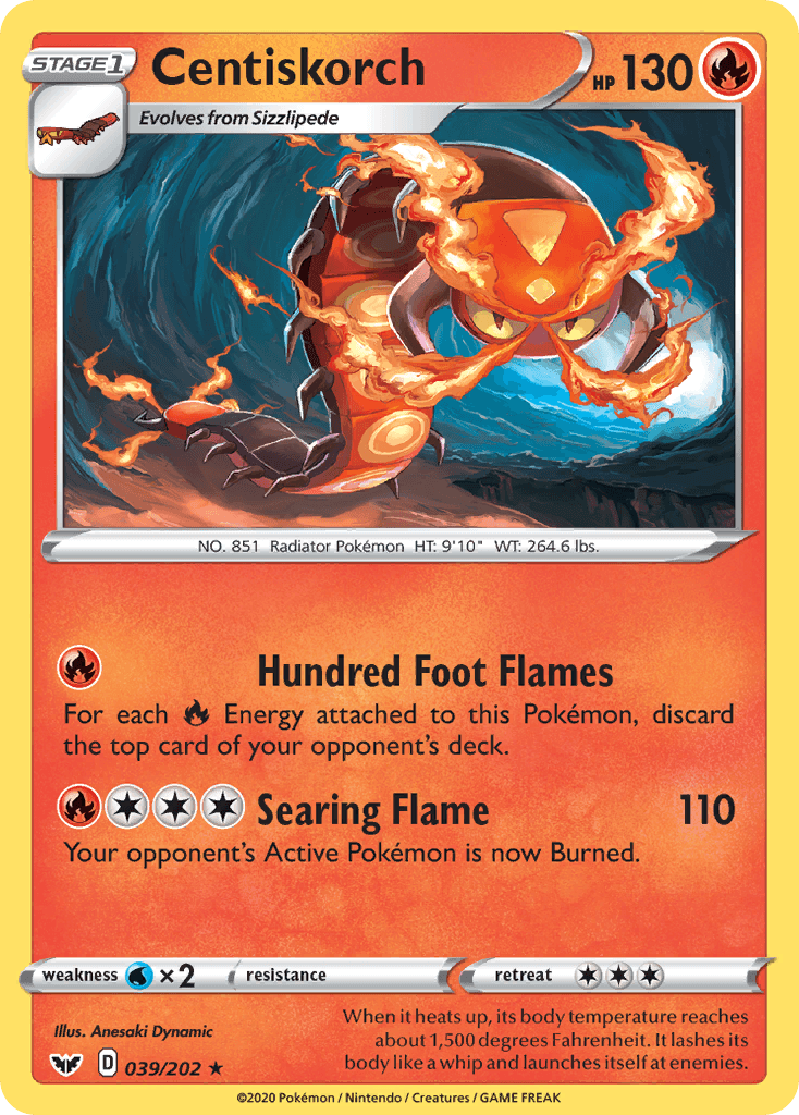 Centiskorch Sword & Shield card