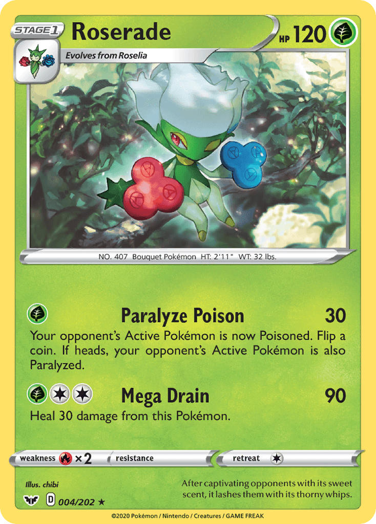 Roserade Sword & Shield card