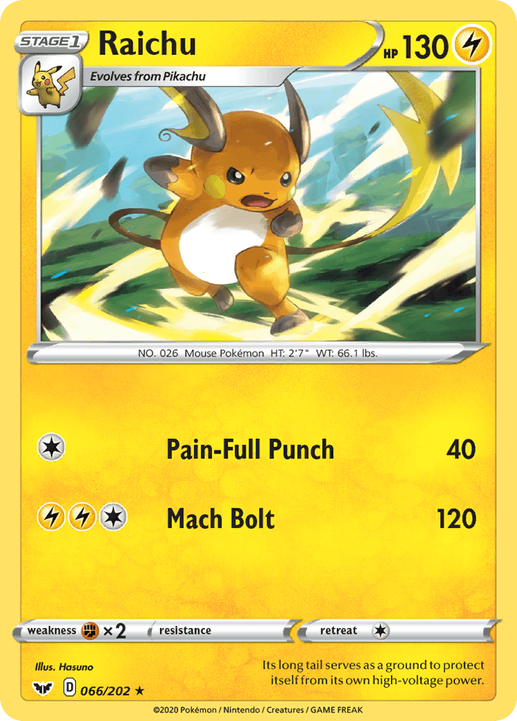 Raichu Sword & Shield card