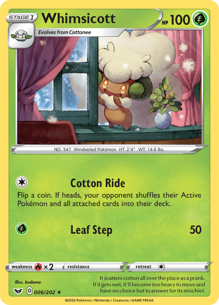 Whimsicott Sword & Shield card