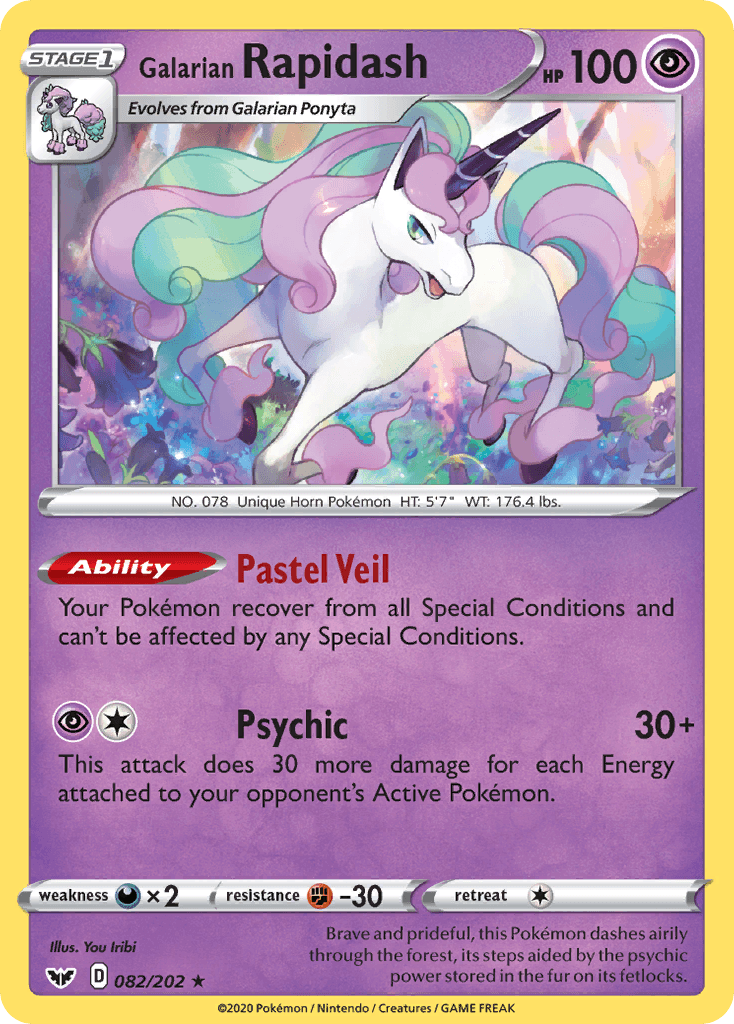 Galarian Rapidash Sword & Shield card