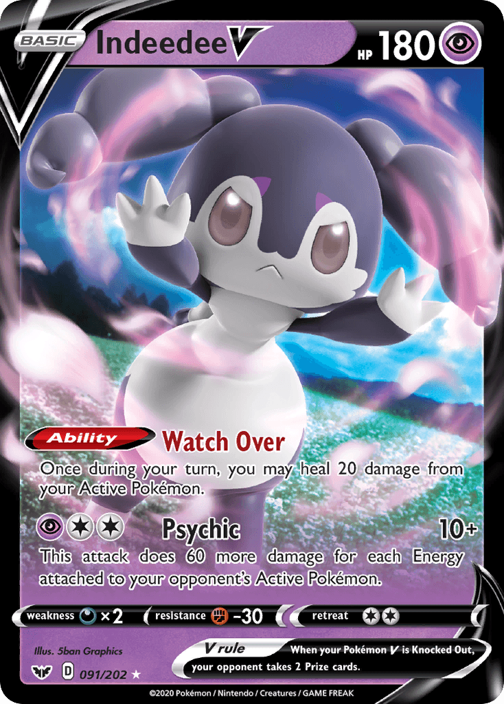 Indeedee V Sword & Shield card