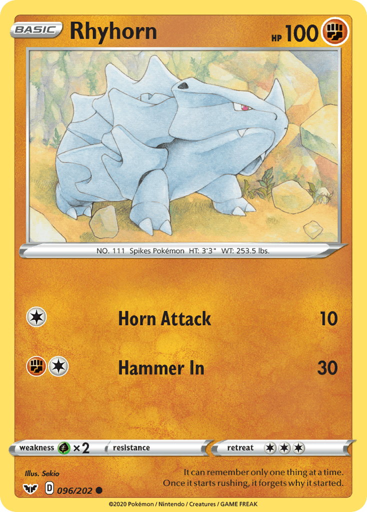 Rhyhorn Sword & Shield card