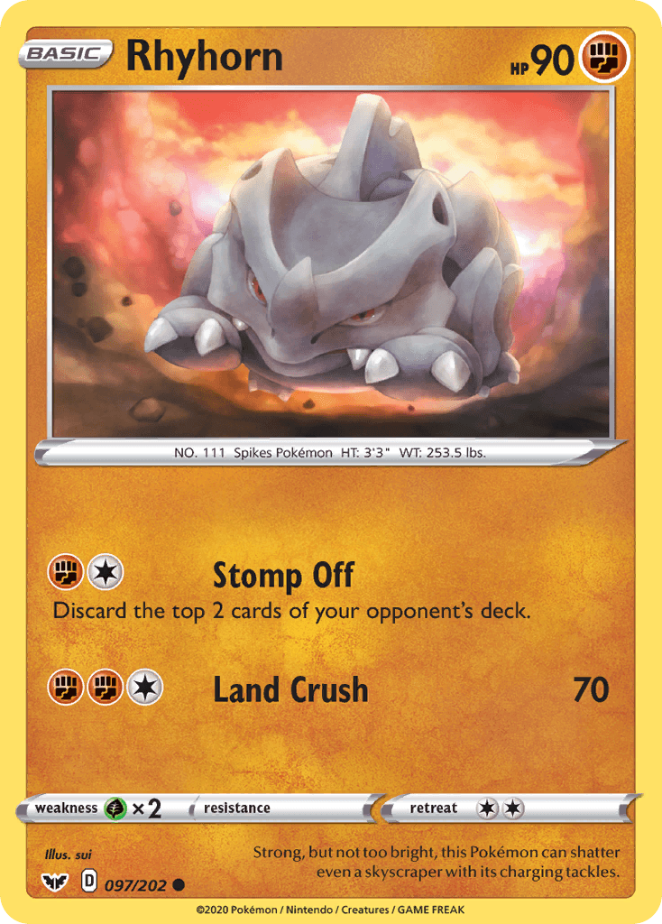 Rhyhorn Sword & Shield card
