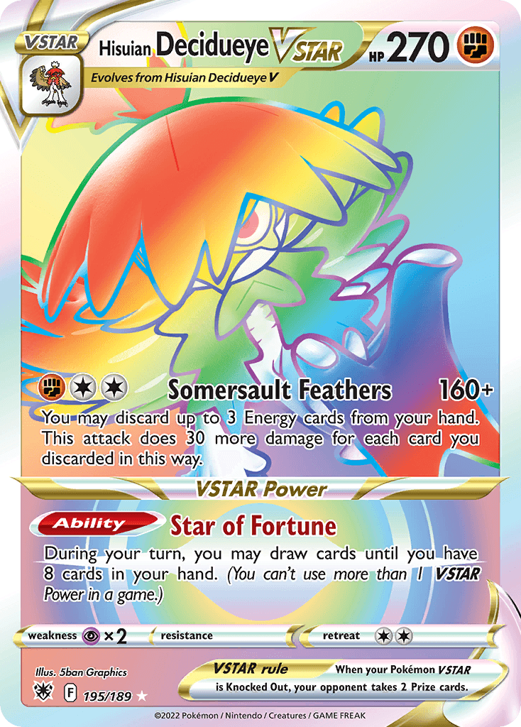 Hisuian Decidueye VSTAR Astral Radiance card
