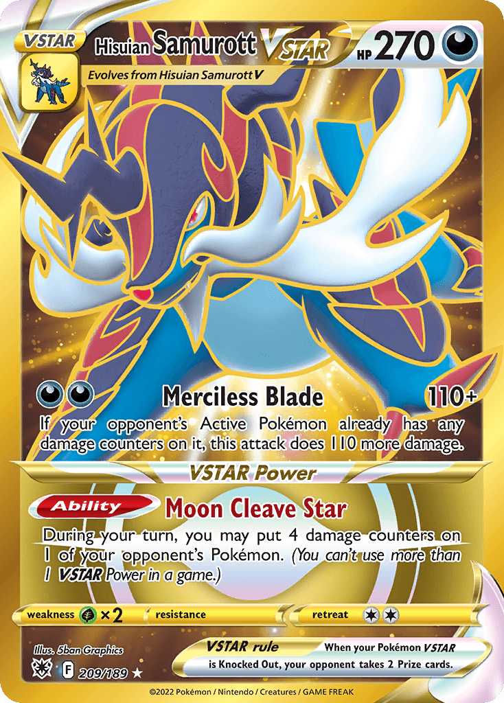 Hisuian Samurott VSTAR Astral Radiance card