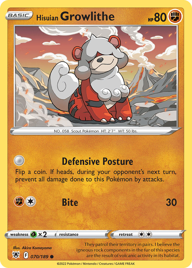 Hisuian Growlithe Astral Radiance card