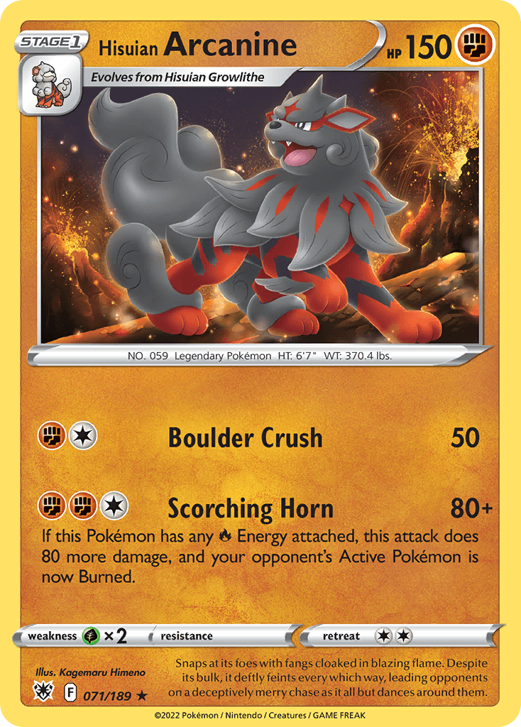 Hisuian Arcanine Astral Radiance card