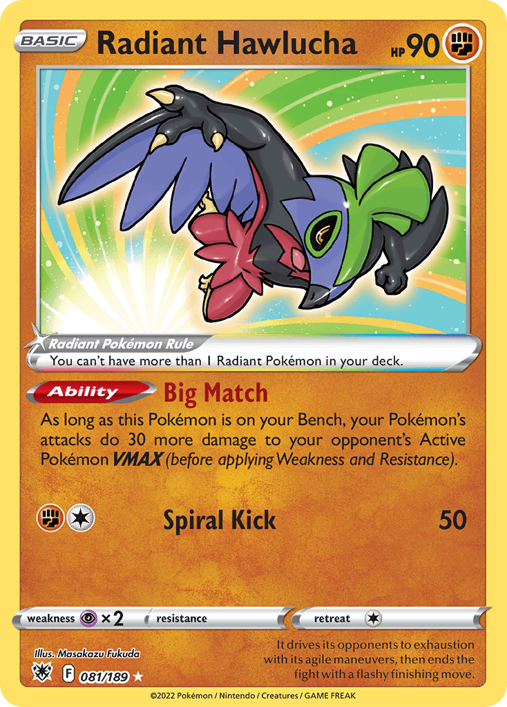 Radiant Hawlucha Astral Radiance card