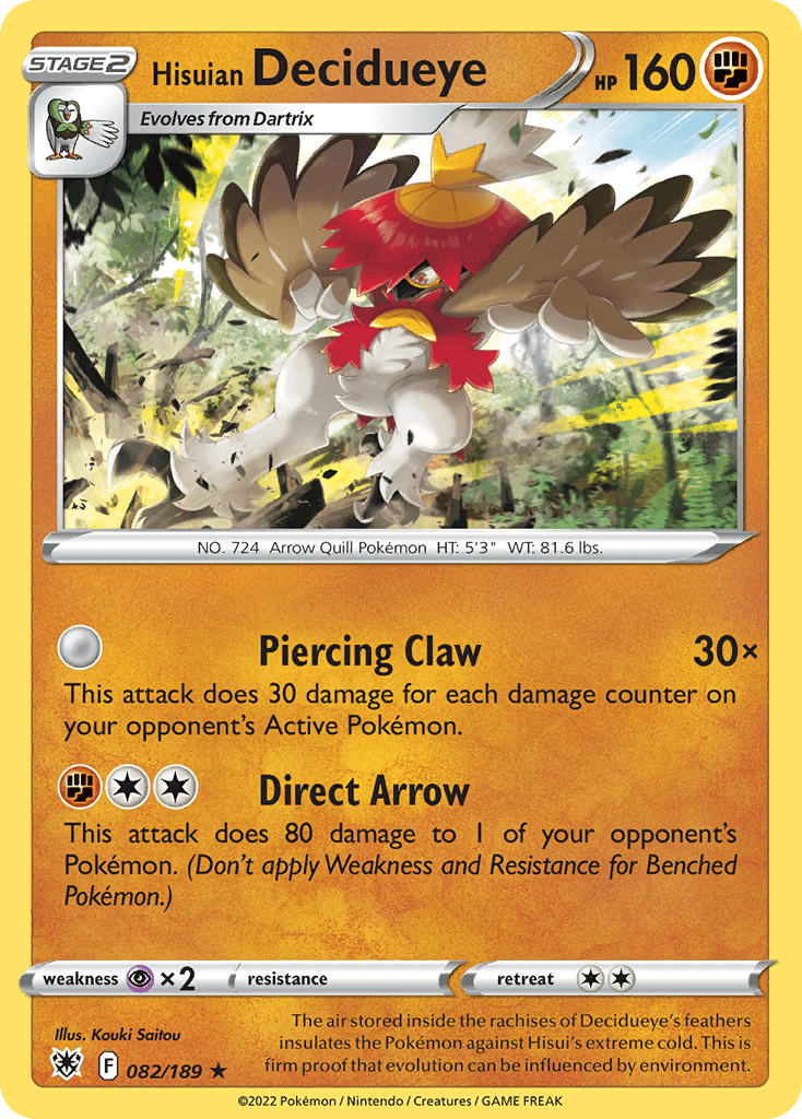 Hisuian Decidueye Astral Radiance card