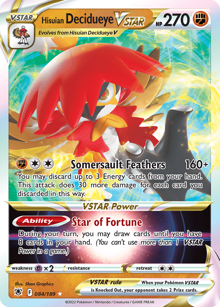 Hisuian Decidueye VSTAR Astral Radiance card