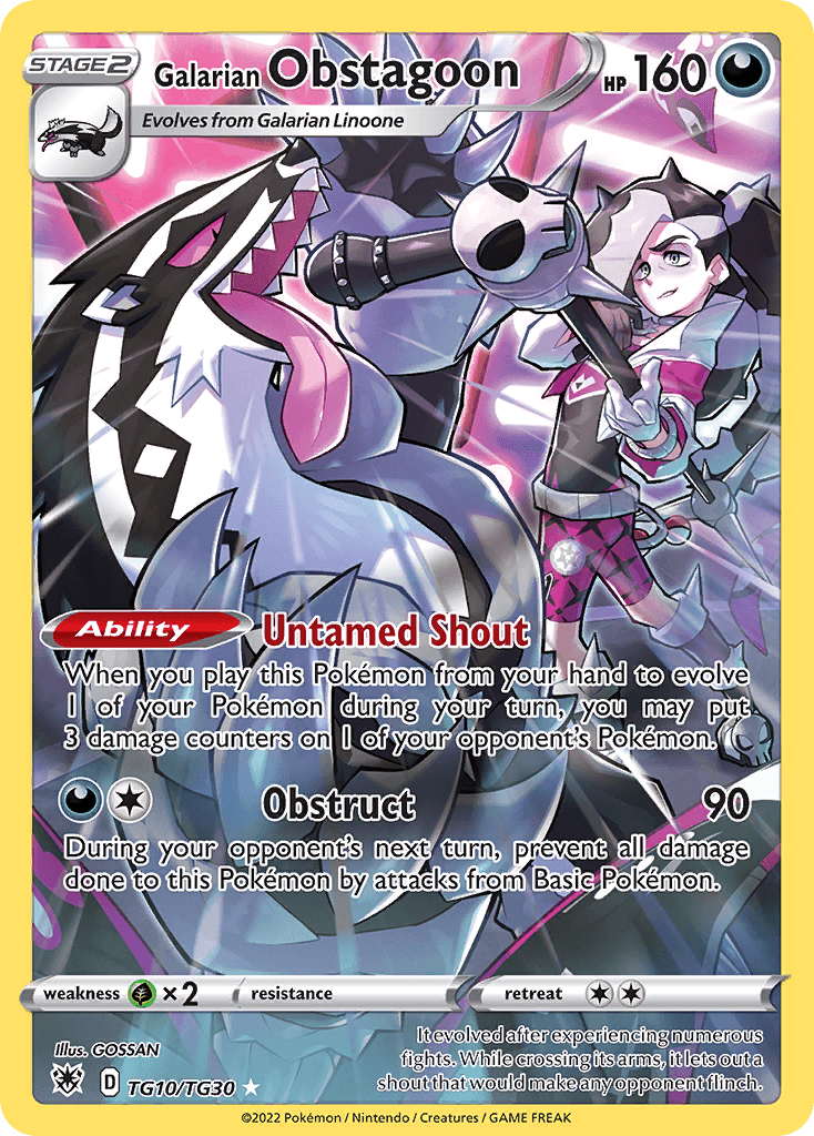 Galarian Obstagoon Astral Radiance Trainer Gallery card