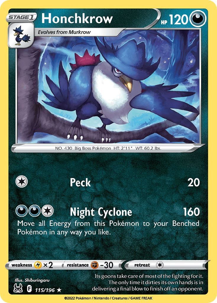 Honchkrow Lost Origin card