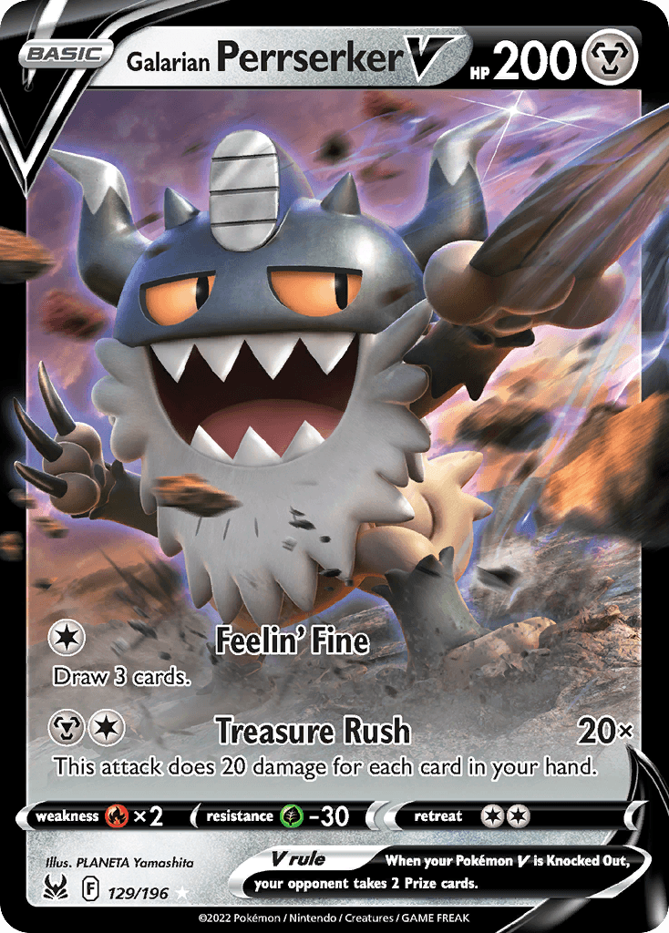 Galarian Perrserker V Lost Origin card