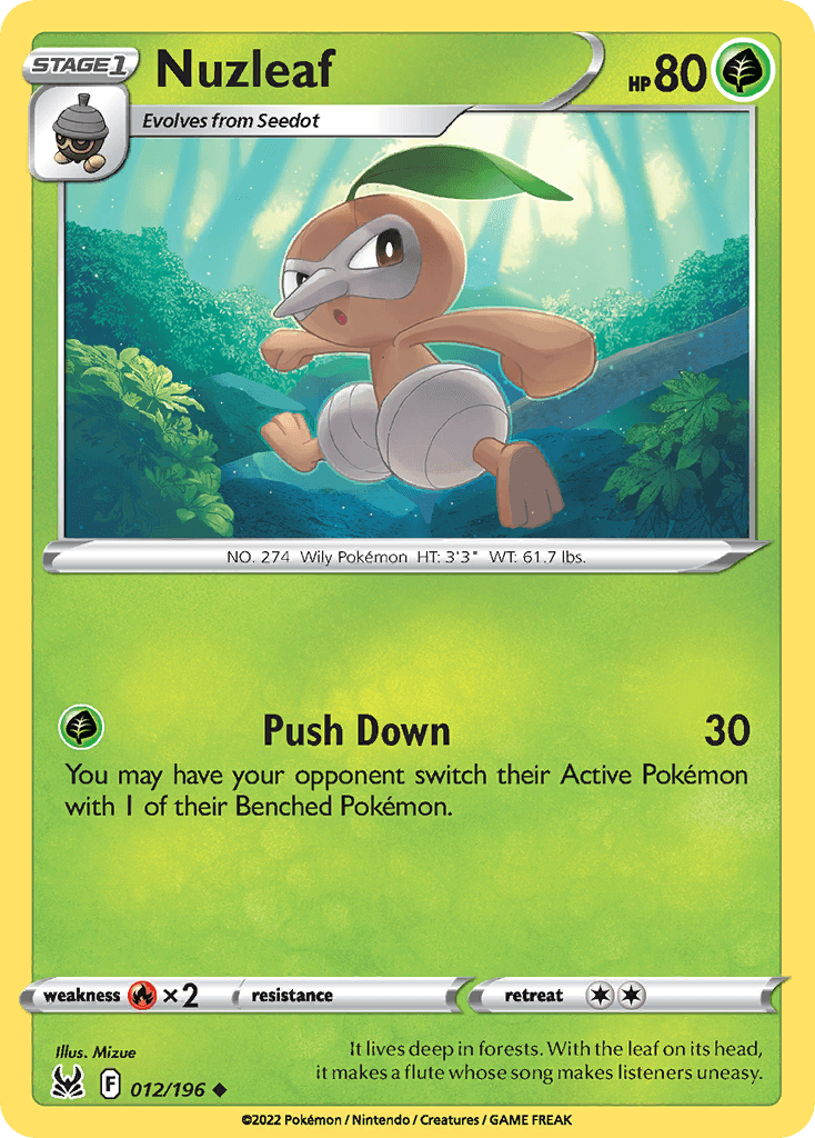 Nuzleaf Lost Origin card
