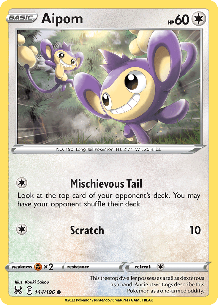 Aipom Lost Origin card