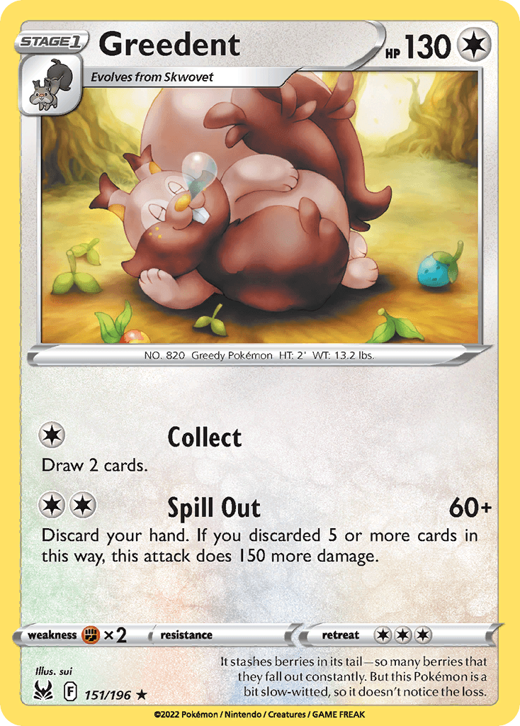 Greedent Lost Origin card