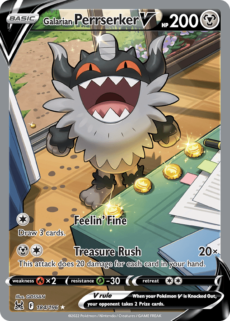 Galarian Perrserker V Lost Origin card