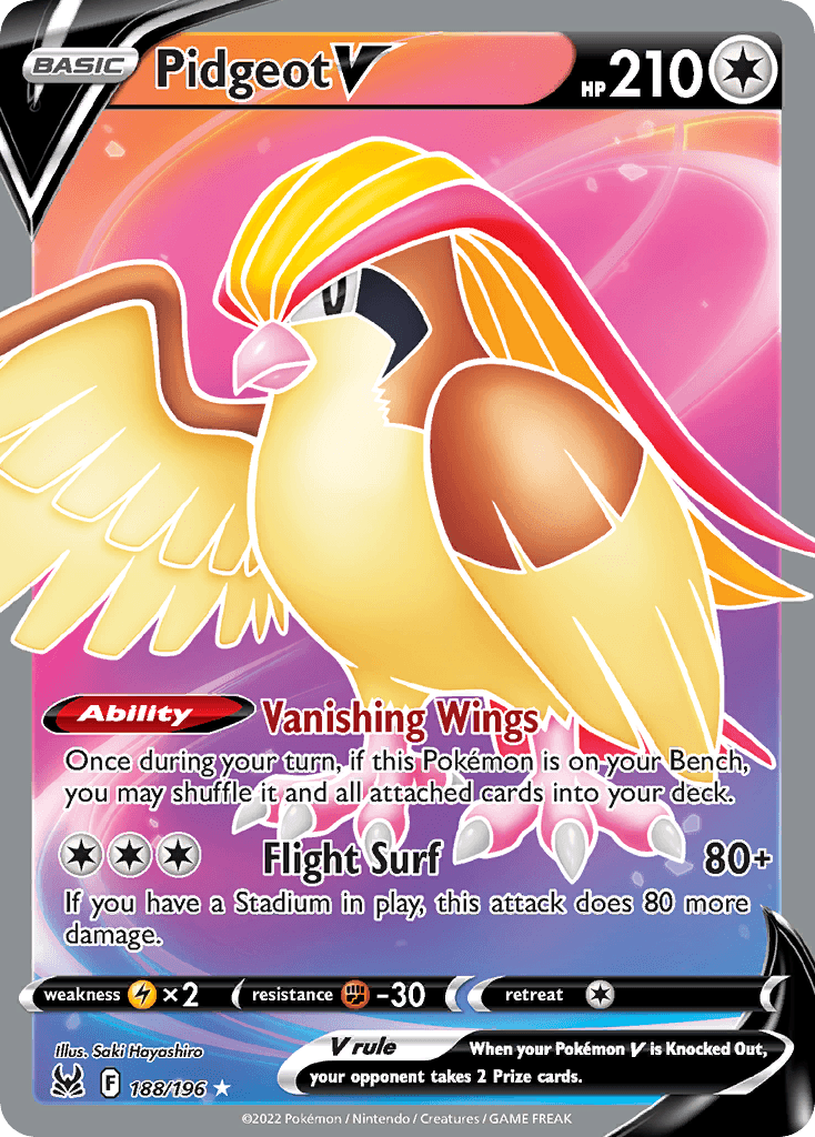 Pidgeot V Lost Origin card