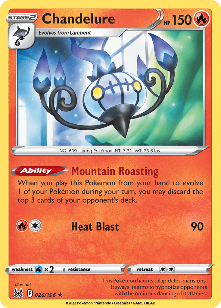 Chandelure Lost Origin card