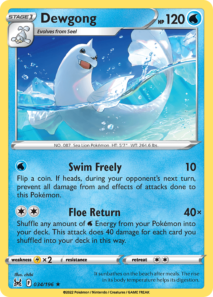 Dewgong Lost Origin card