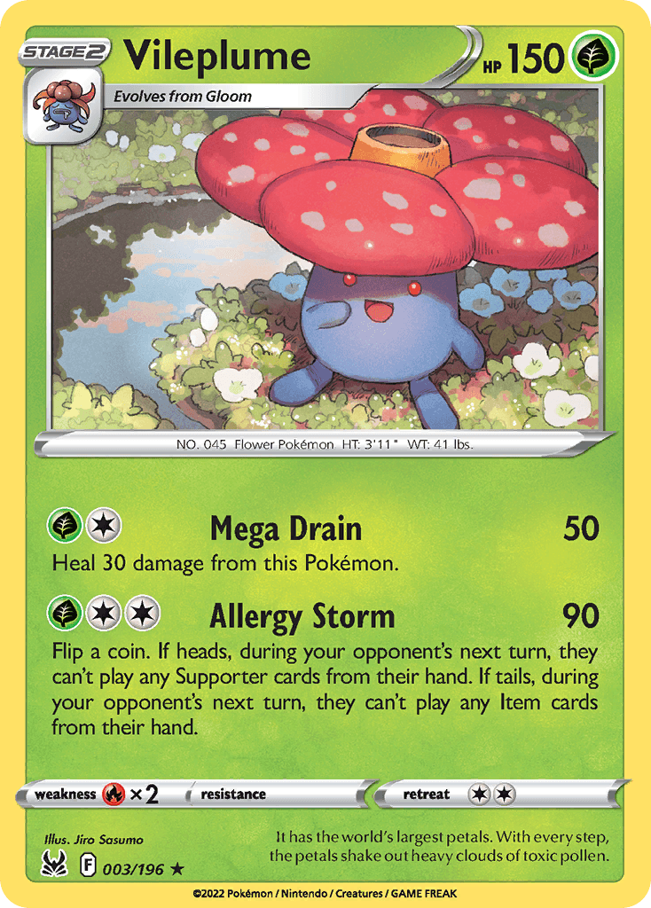 Vileplume Lost Origin card