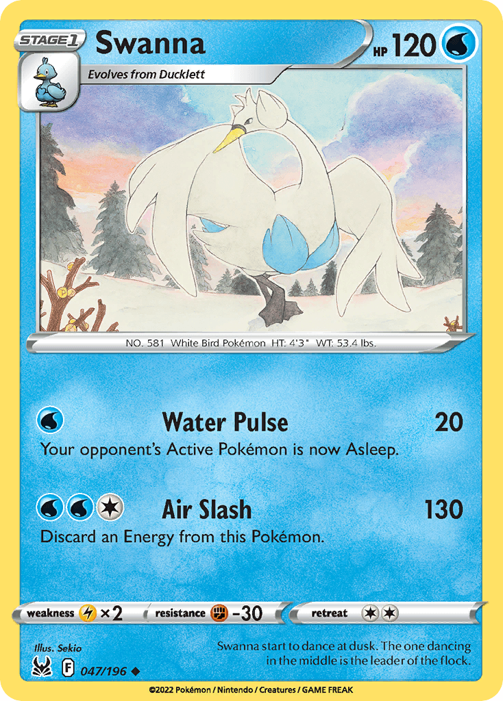 Swanna Lost Origin card