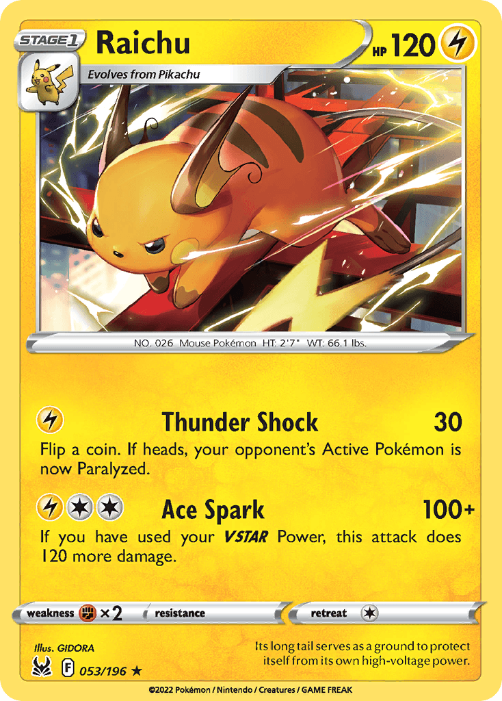 Raichu Lost Origin card