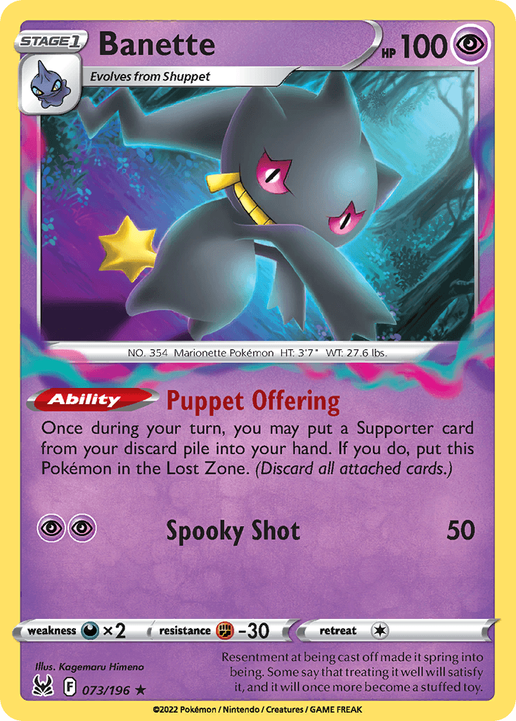 Banette Lost Origin card
