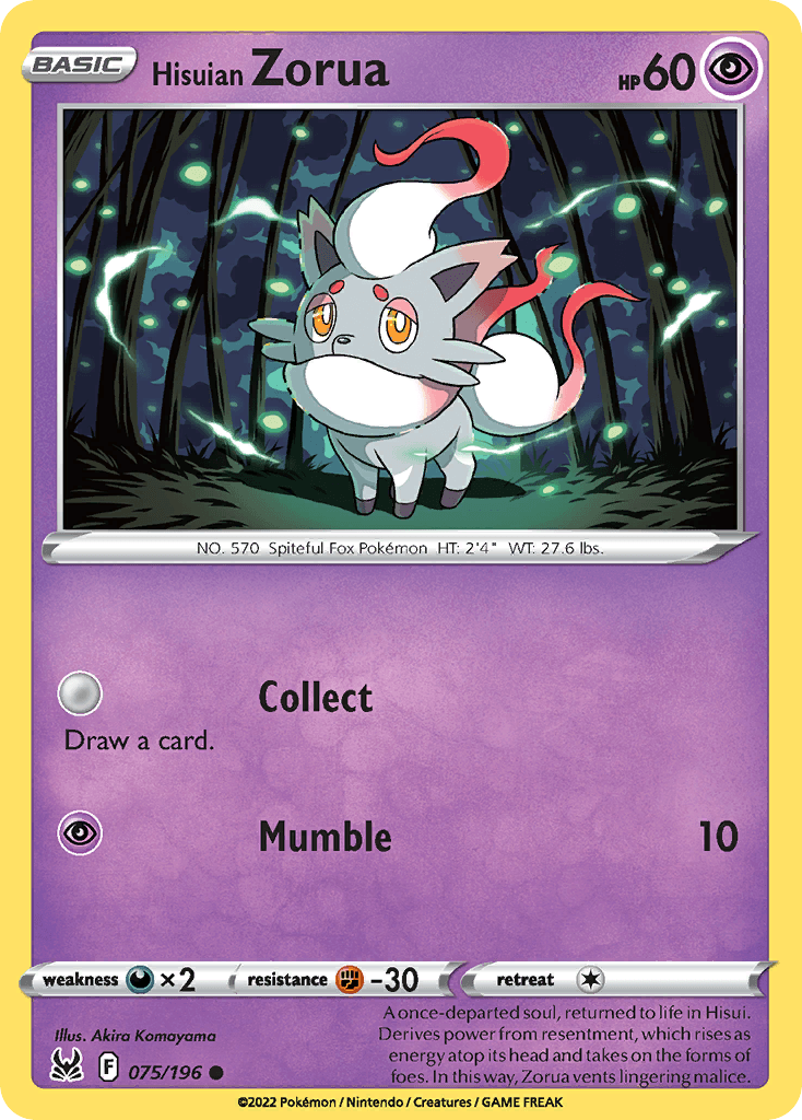 Hisuian Zorua Lost Origin card