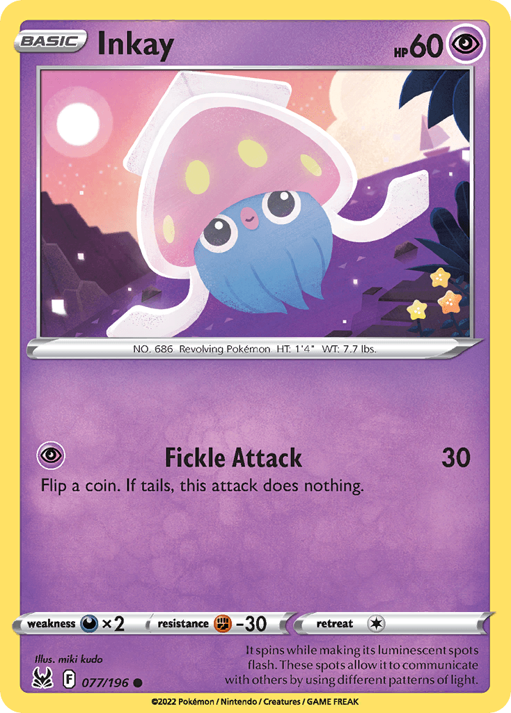 Inkay Lost Origin card