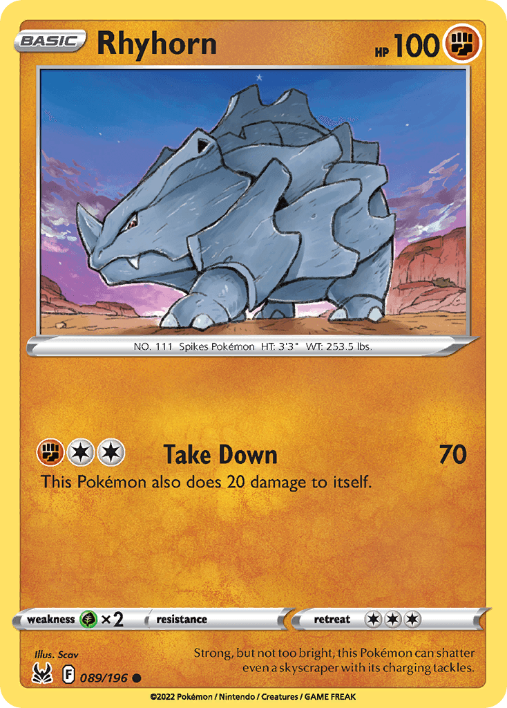 Rhyhorn Lost Origin card