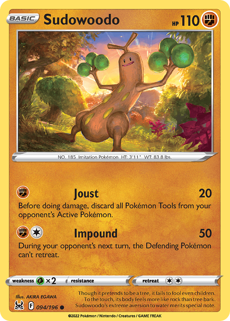 Sudowoodo Lost Origin card