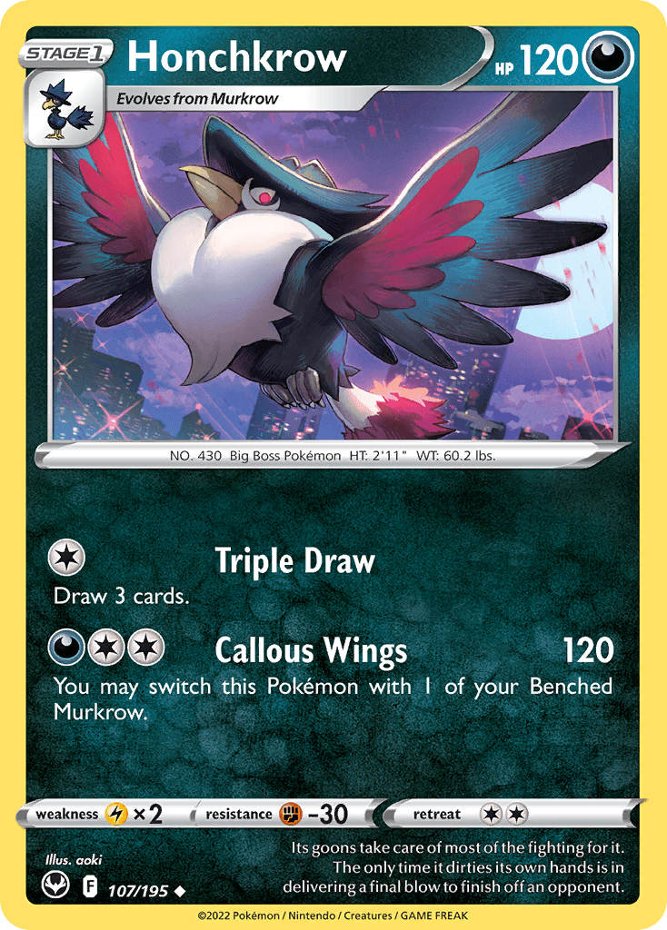 Honchkrow 寶可夢 card