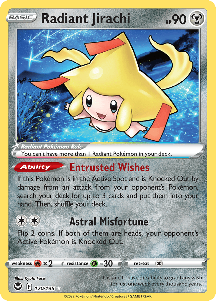 Radiant Jirachi Silver Tempest card