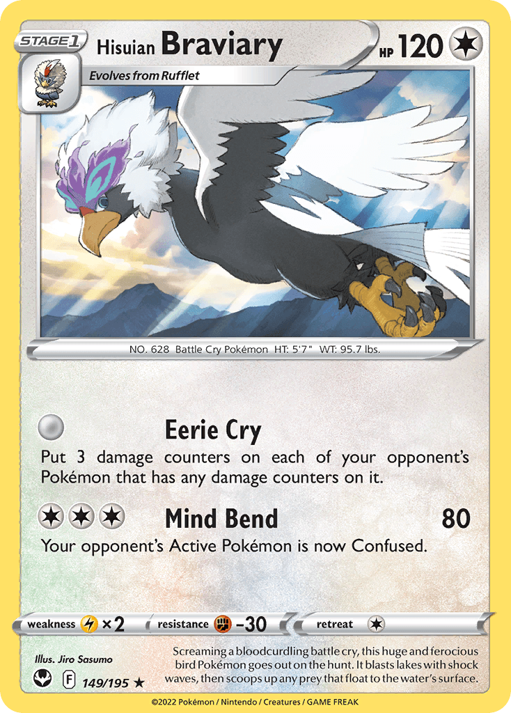 Hisuian Braviary Silver Tempest card