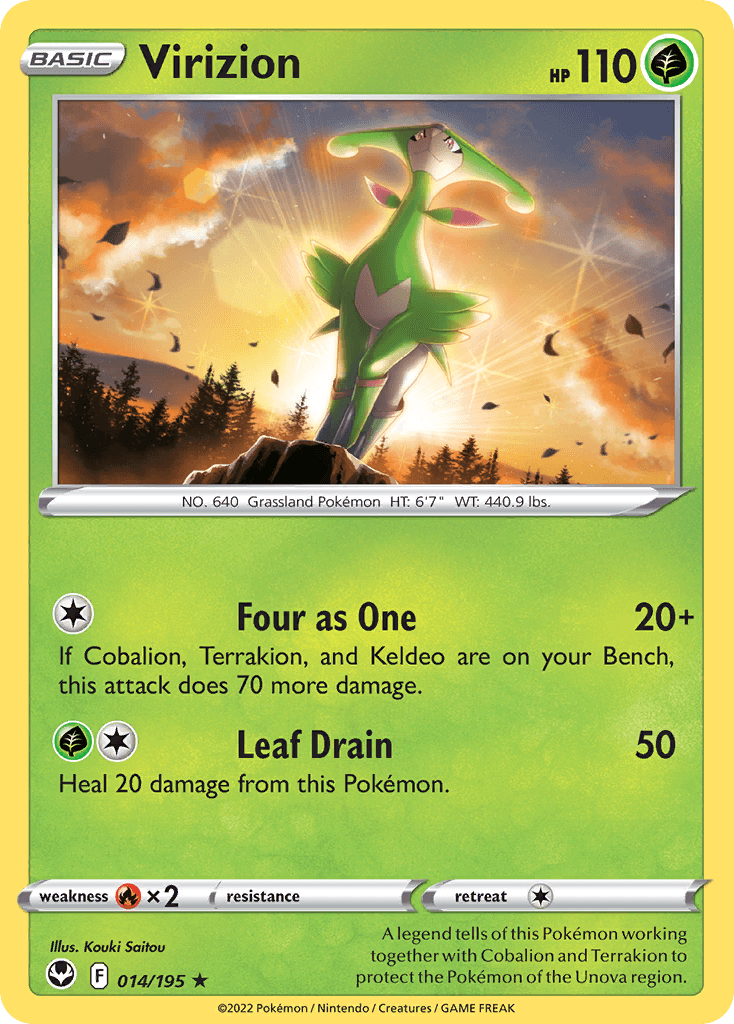 Virizion Silver Tempest card
