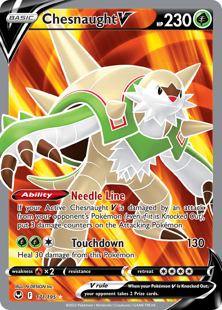 Chesnaught V Silver Tempest card