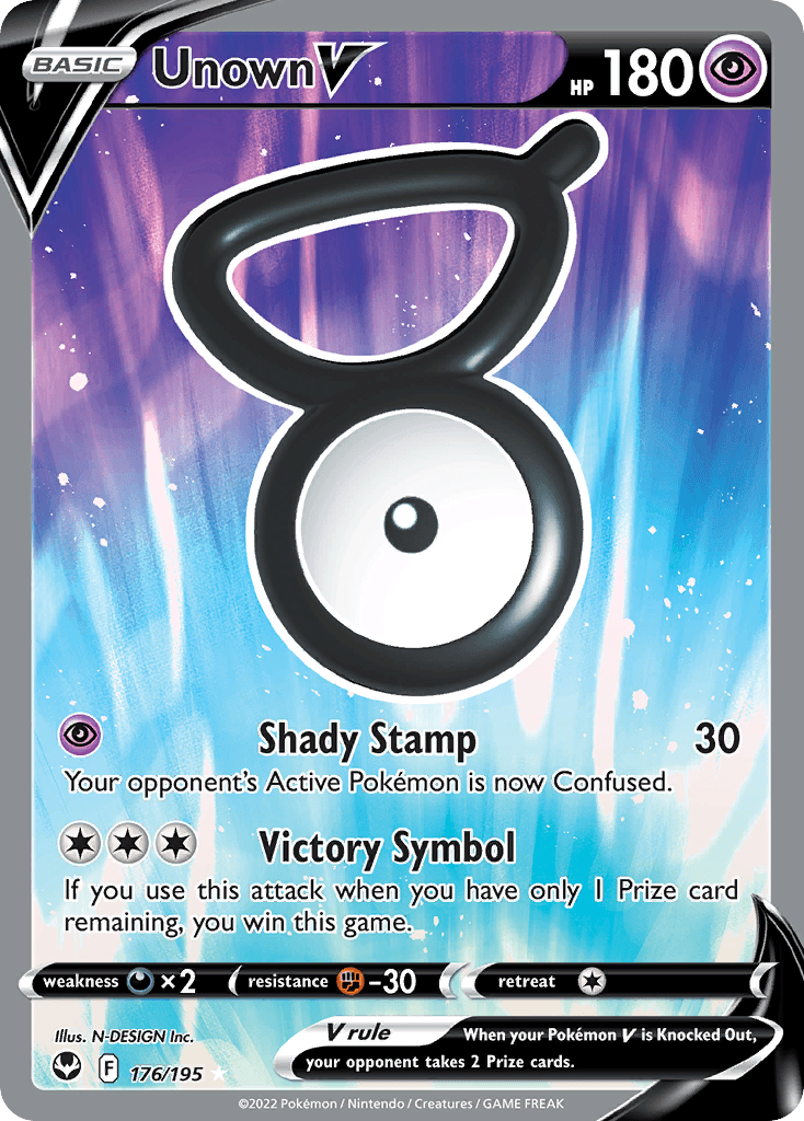 Unown V Silver Tempest card