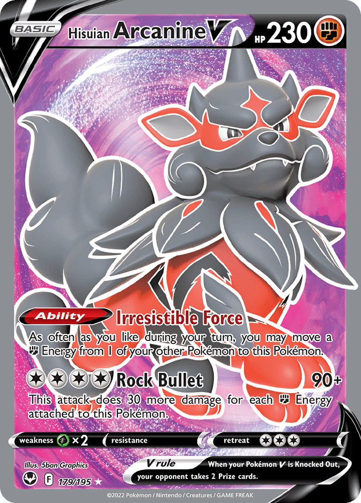 Hisuian Arcanine V Silver Tempest card