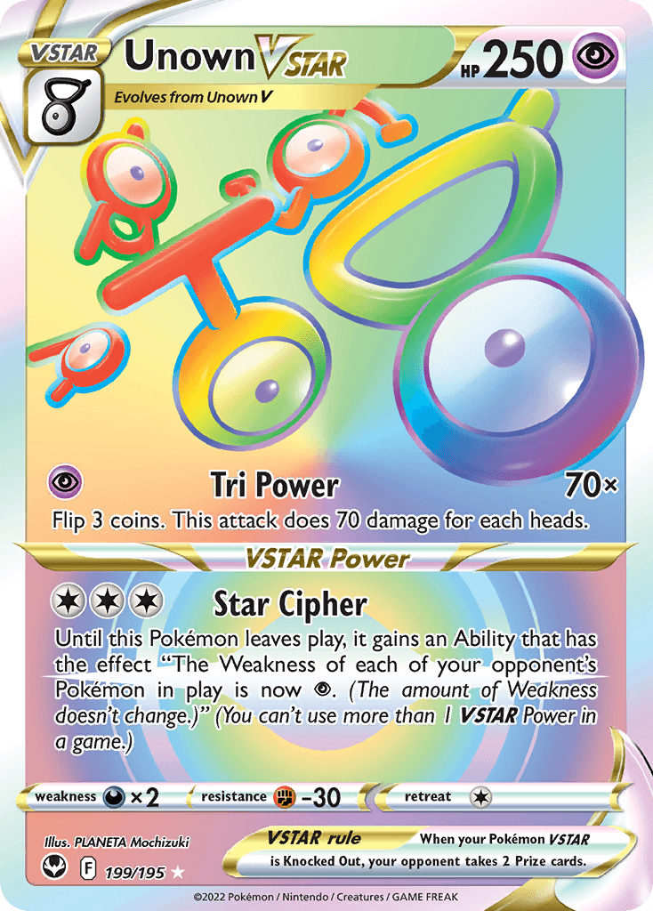 Unown VSTAR Silver Tempest card