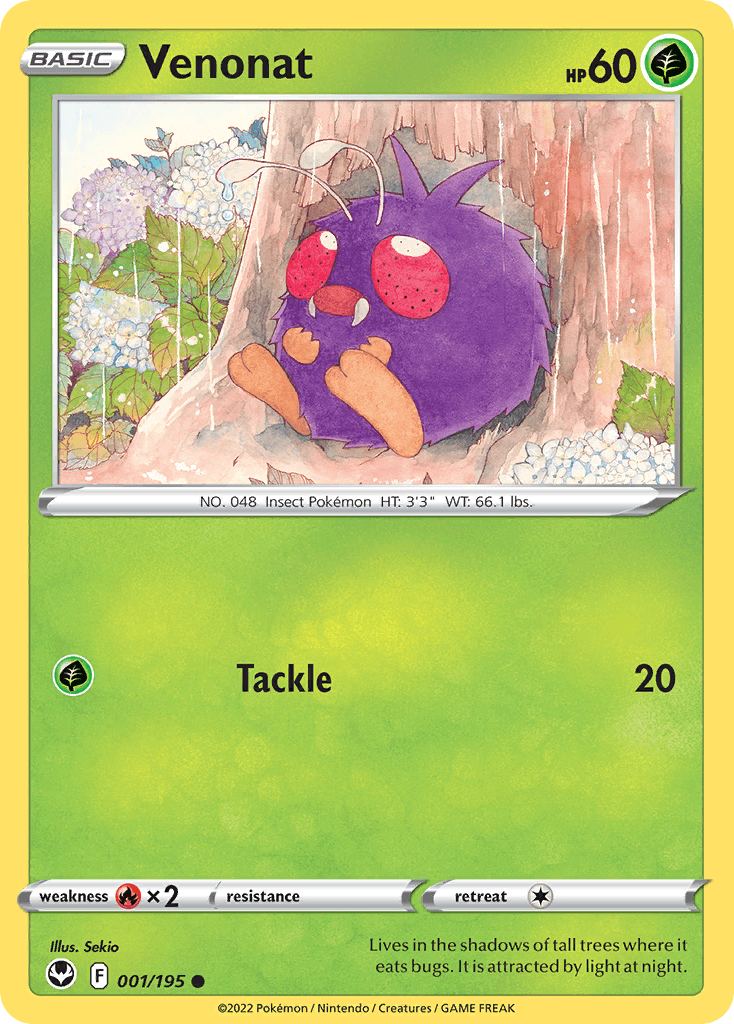 Venonat Silver Tempest card