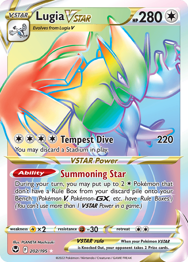 Lugia VSTAR Silver Tempest card