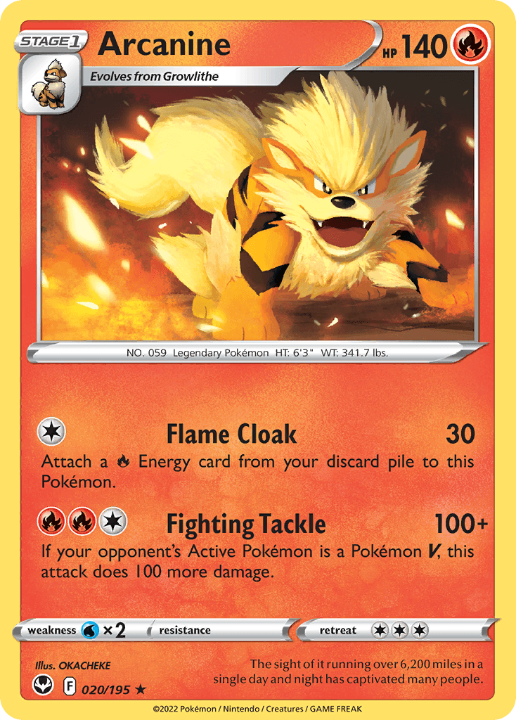 Arcanine Silver Tempest card