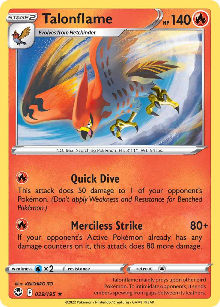 Talonflame Silver Tempest card
