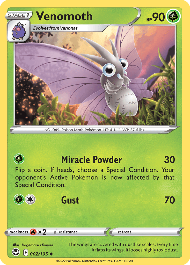 Venomoth Silver Tempest card